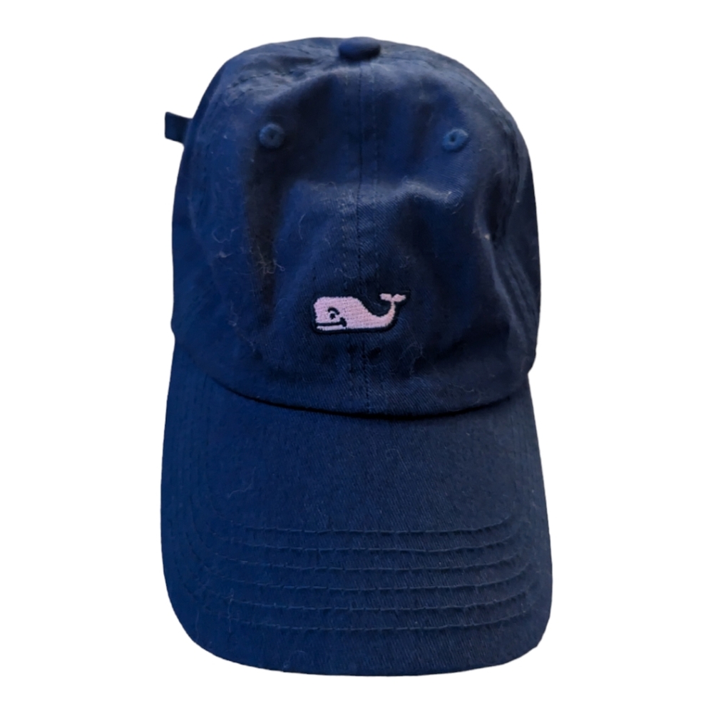 Vineyard Vines Classic Logo Baseball Cap Navy Blue Pink Whale Hat